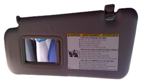 2008-2013 Toyota Highlander Gray Sun Visor with Illuminated Vanity Mirror - Left (Driver) (Used OEM)