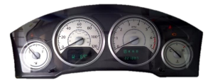 2010 Dodge Grand Caravan 4-Pod Silver Gauge Instrument Cluster with Information Center (Used OEM)