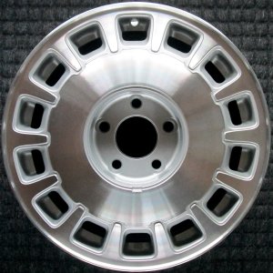 1996-1999 Cadillac DeVille Silver 16x7 14-Slot Brushed Alloy Wheel (Remanufactured OEM)