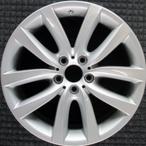 2011-2016 BMW 535i Silver 19x9 V-Spoke Painted Silver Alloy Rear Wheel (Remanufactured OEM)