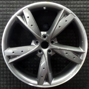 2014-2020 Jaguar F-Type Black 20x10.5 5-Spoke Alloy Wheel with Carbon Fiber Accents - Rear (Remanufactured OEM)