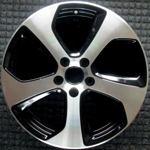 2015-2021 Volkswagen Golf SportWagen Black 18x7.5 5-Spoke Machined Black Alloy Wheel (Remanufactured OEM)