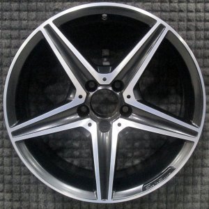 2016-2019 Mercedes-Benz C300 Silver 18x8.5 5-Spoke Machined Black Alloy Rear Wheel (Remanufactured OEM)