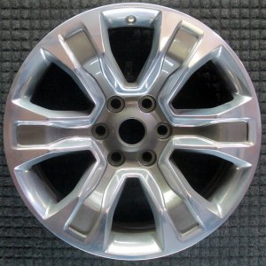 2019-2024 Dodge Ram 1500 Silver 20x9 6-Spoke Polished Alloy Wheel with Brown Inserts (Remanufactured OEM)