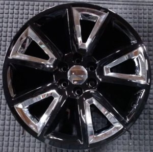 2015-2020 Chevrolet Tahoe Black 22x9 10-Spoke Double Medium Hyper Silver Alloy Wheel (New OEM)