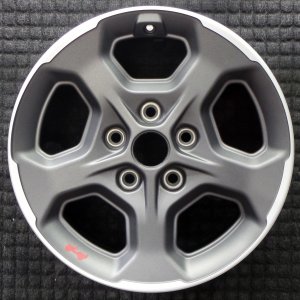 2020-2023 Jeep Wrangler Black 17x7.5 Polished Charcoal Aluminum Wheel (Remanufactured OEM)
