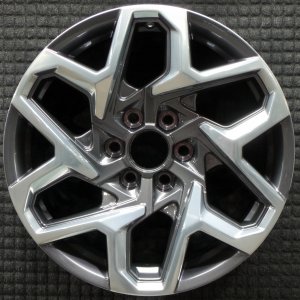 2022-2025 Chevrolet Silverado 1500 Silver 20x9 12-Spoke Charcoal Polished Alloy Wheel (Remanufactured OEM)