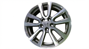 2013 INFINITI JX35 Silver 18x7.5 5-V Spoke Machined Charcoal Alloy Wheel (Used OEM)