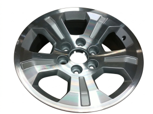 2014-2019 GMC Sierra 1500 Silver 18x8.5 5-Spoke Machined Silver Alloy Wheel (Used OEM)