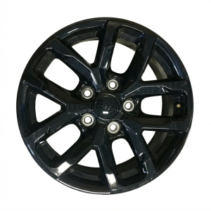 2021-2025 Jeep Wrangler Black 17x7.5 5 Double-Spoke Gloss Black Alloy Wheel (New OEM)