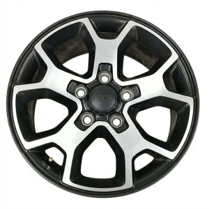 2020-2024 Jeep Wrangler Black 17x7.5 5 Y-Spoke Machined Black Alloy Wheel (Used OEM)