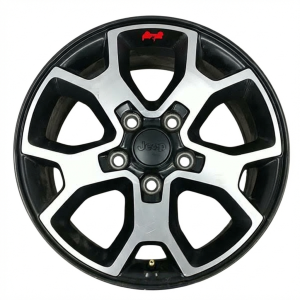 2020-2024 Jeep Wrangler Black 17x7.5 5 Y-Spoke Machined Black Alloy Wheel (Used OEM)