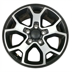2020-2024 Jeep Wrangler Black 17x7.5 5 Y-Spoke Machined Black Alloy Wheel (Used OEM)