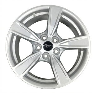 2020-2023 Ford Mustang Silver 17x7.5 5-Spoke Silver Painted Aluminum Wheel (New OEM)