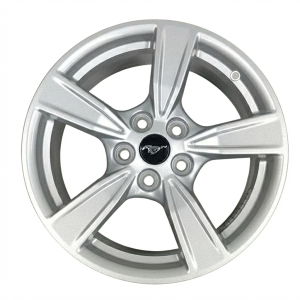 2020-2023 Ford Mustang Silver 17x7.5 5-Spoke Silver Painted Aluminum Wheel (New OEM)