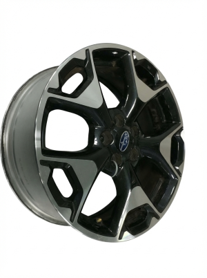 2018-2021 Subaru Crosstrek Black 17x7 5-Spoke Machined Charcoal Alloy Wheel (Used OEM)