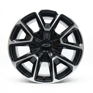 2021-2025 Chevrolet Suburban Black 22x9 10-Spoke Machined Black Alloy Wheel (Used OEM)