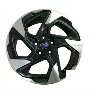 2024-2025 Subaru Crosstrek Black 18-Inch Angled Spoke Machined Charcoal Alloy Wheel (Used OEM)