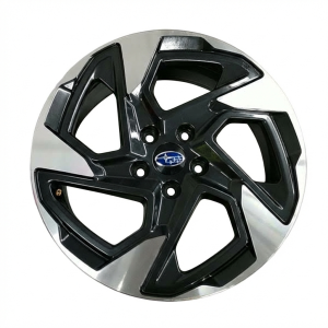 2024-2025 Subaru Crosstrek Black 18-Inch Angled Spoke Machined Charcoal Alloy Wheel (Used OEM)