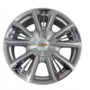 2021-2025 Chevrolet Suburban Chrome 22x9 10-Spoke Bright Hyper Alloy Wheel with Chrome Inserts (Used OEM)