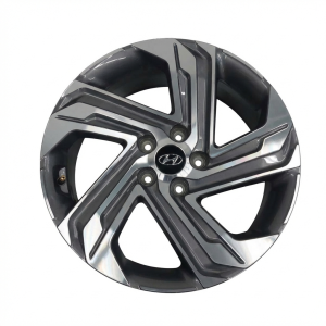 2021-2023 Hyundai Santa Fe Black 18x7.5 5-Spoke Machined Charcoal Alloy Wheel (New OEM)