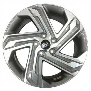 2021-2023 Hyundai Santa Fe Black 18x7.5 5-Spoke Machined Charcoal Alloy Wheel (Used OEM)