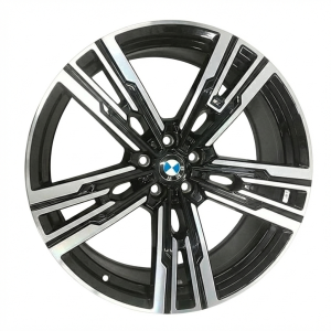 2023-2025 BMW 740i Black 21x9 Double 5-Spoke Machined Black Alloy Front Wheel (Used OEM)