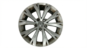 2018-2021 Volkswagen Tiguan Silver 17x7 10-Spoke Silver Painted Alloy Wheel (Used OEM)