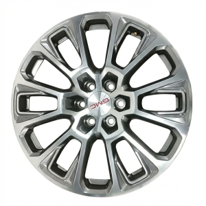 2025 GMC Yukon XL Silver 22x9 6-Spoke Machined Midnight Silver Alloy Wheel (New OEM)