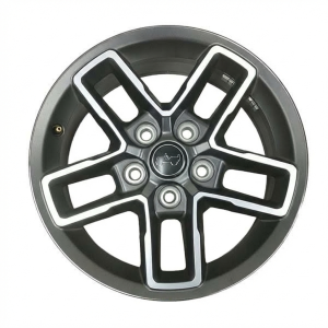 2024-2025 Jeep Wrangler Black 17x7.5 Machined Charcoal Alloy Wheel (New OEM)