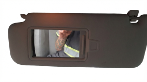 2015-2019 Hyundai Sonata Gray Sun Visor with Illuminated Vanity Mirror for Panoramic Sunroof - Left (Driver) (Used OEM)