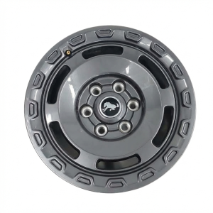 2021-2025 Ford Bronco Black 17x8.5 Slotted Spoke Painted Charcoal Alloy Wheel (New OEM)