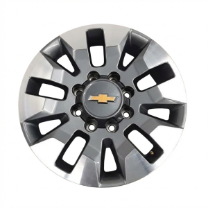  Chevrolet Silverado 2500 Black 20x8.5 10-Spoke Machined Charcoal Alloy Wheel (Used OEM)