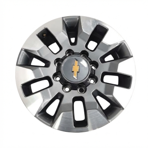  Chevrolet Silverado 2500 Black 20x8.5 10-Spoke Machined Charcoal Alloy Wheel (Used OEM)