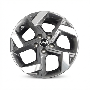 2020-2025 Hyundai Venue Black 17x6.5 Machined Charcoal Alloy Wheel (New OEM)