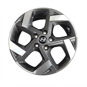 2020-2025 Hyundai Venue Black 17x6.5 Machined Charcoal Alloy Wheel (Remanufactured OEM)