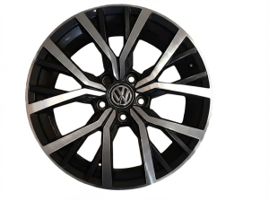 2018-2021 Volkswagen Tiguan Black 17x7 10-Spoke Machined Charcoal Alloy Wheel (Remanufactured OEM)