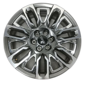 2023-2026 Chevrolet Silverado 1500 Gray 22x9 7-Spoke Machined Gray Alloy Wheel with Inserts (New OEM)