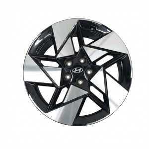 2024-2025 Hyundai Kona Black 19x7.5 5-Slotted Spoke Machined Black Alloy Wheel (Remanufactured OEM)