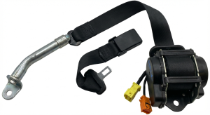 2015-2018 Ford Focus Black Seat Belt Assembly with Pretensioner - Front, Left (Driver) (Used OEM)