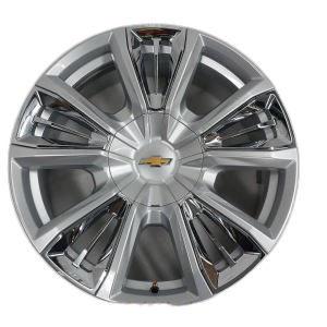 2021-2025 Chevrolet Suburban Chrome 22x9 10-Spoke Bright Hyper Alloy Wheel with Chrome Inserts (New OEM)