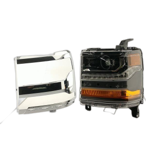 2016-2019 Chevrolet Silverado 1500 Chrome HID Chrome Bezel Headlight Assembly - Left (Driver) (New OEM)