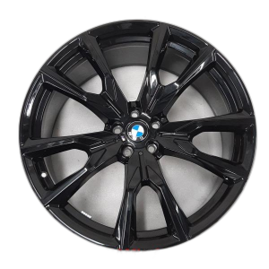 2023-2026 BMW X7 Black 22x9.5 5 V-Spoke Painted Black Alloy Front Wheel (Used OEM)