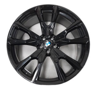 2023-2026 BMW X7 Black 22x10.5 5 V-Spoke Painted Rear Alloy Wheel (New OEM)