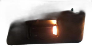 2011-2015 Ford Explorer Black Sun Visor with Garage Door Opener and Illuminated Mirror - Left (Driver) (Used OEM)