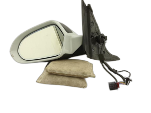 2014-2018 Audi A6 White Power Heated Blind Spot Camera Signal Door/Side View Mirror - Left (Driver) (Used OEM)