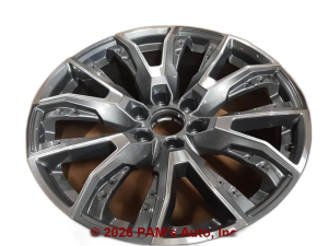 2022-2025 GMC Sierra 1500 Black 22x9 6 V-Spoke Gray Alloy Wheel with Chrome Inserts (Used OEM)