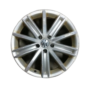 2009-2016 Volkswagen Tiguan Silver 18x7 10-Spoke Machined Silver Alloy Wheel (Remanufactured OEM)