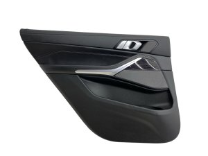2019-2022 BMW X7 Black Illuminated Leather Door Interior Trim Panel - Rear, Left (Driver) (Used OEM)