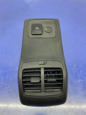 2021-2024 Ford Bronco Sport Center Console End Cap Trim with Air Vents and Power Outlet - Rear (Used OEM)